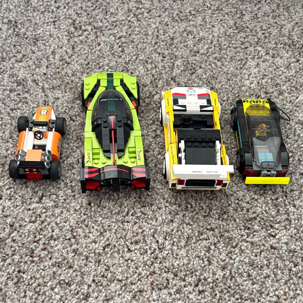 LEGO Racing Car Set - Orange, Lime, Yellow, Black